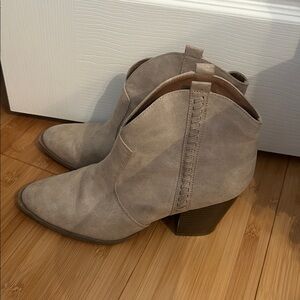 Pink Lily Taupe Ankle Boots